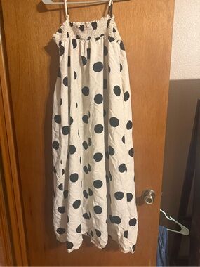 Cream Polka Dot Maxi Dress